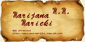 Marijana Maricki vizit kartica